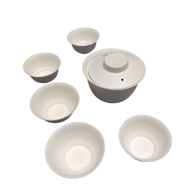 Juego de tazas de té de pulpa prensada en húmedo al por mayor